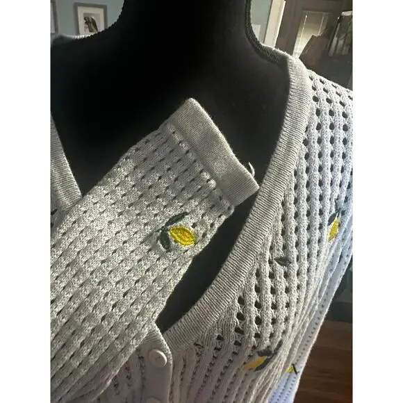 Forever 21 Lemon Blue Knit Cardigan – Size 0 - Picture 4 of 7